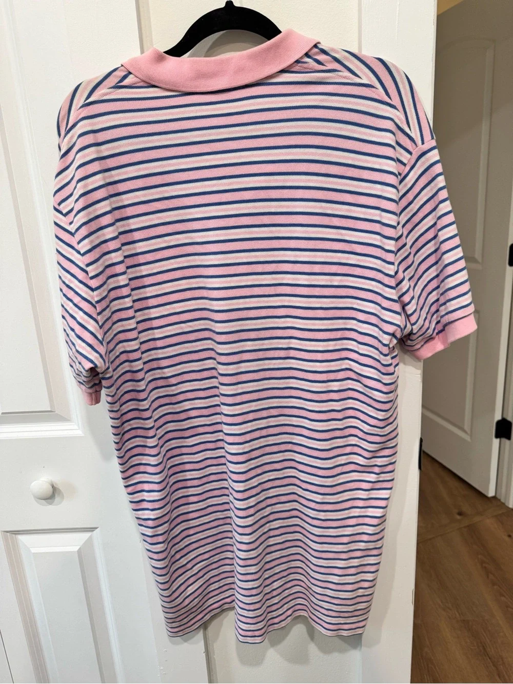 Ralph Lauren Pink Polo with Navy & White Stripes